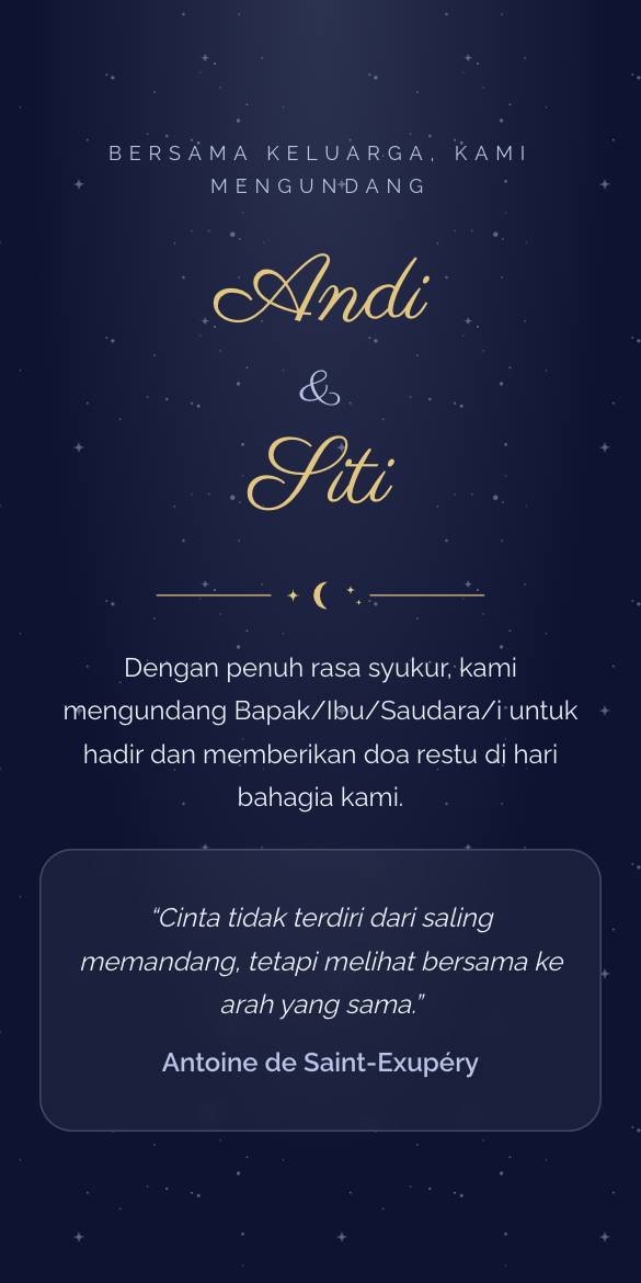 Tampilan template Celestial Night