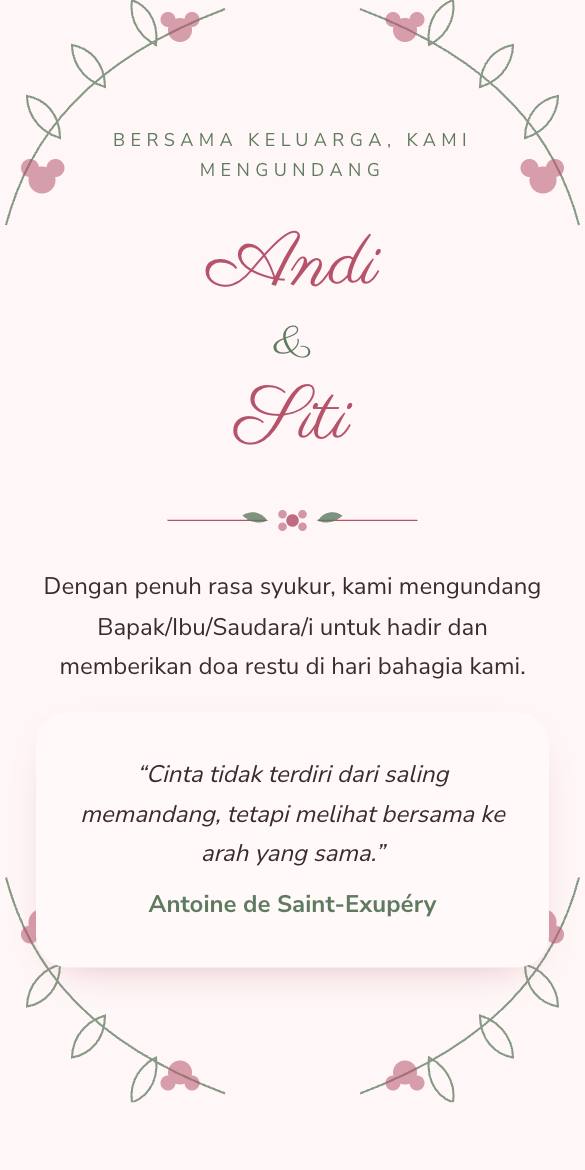 Tampilan template Floral Blush